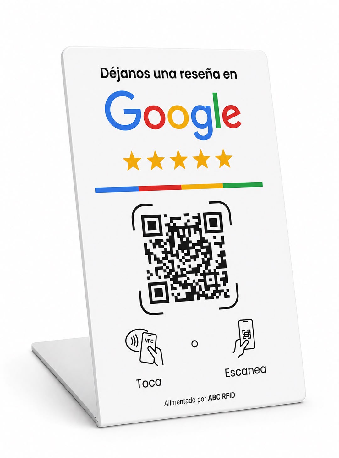 Placas NFC Reseñas Google Blanco + Guía RevendeMás - Pack 5 / Pack 10