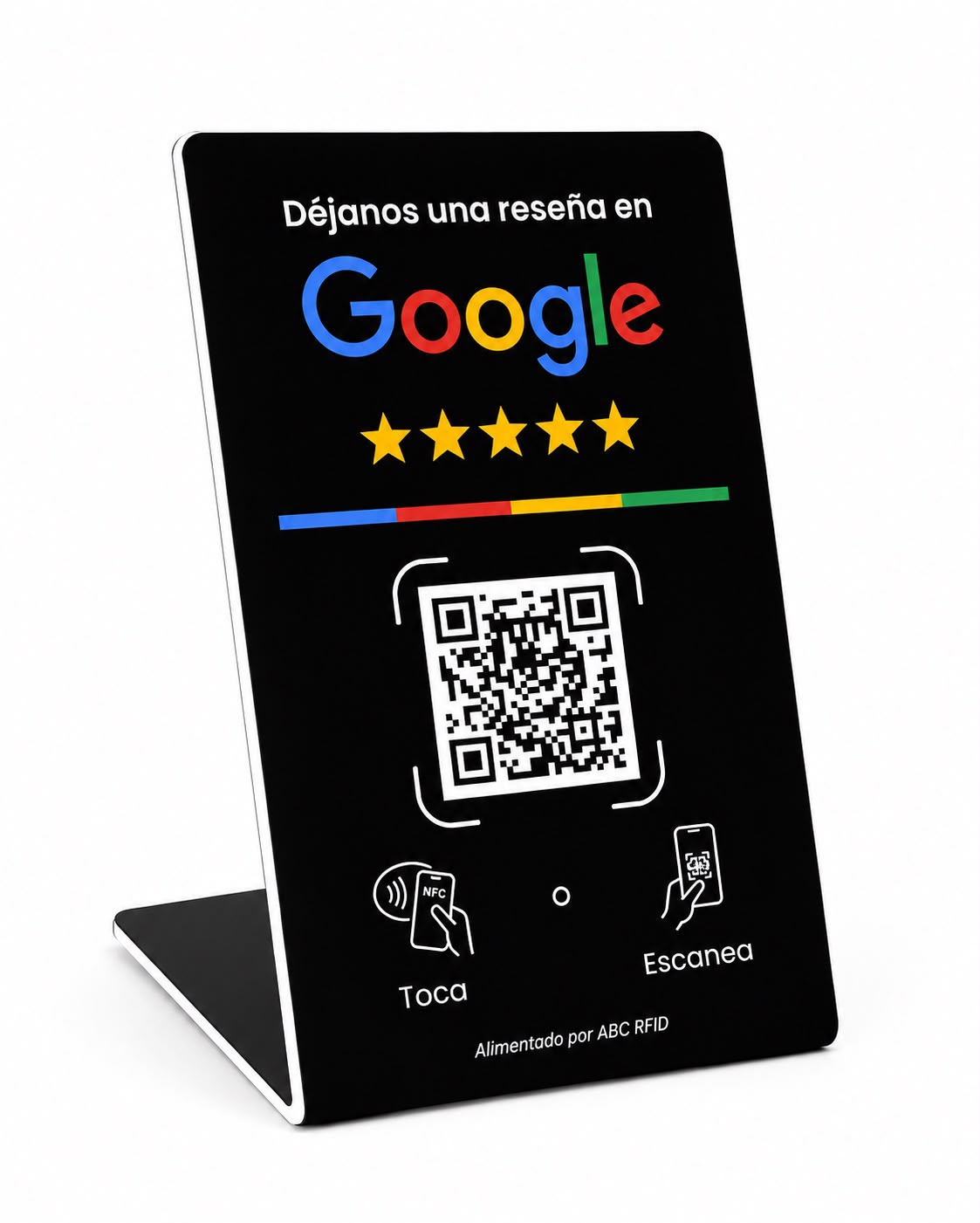 Placas NFC Reseñas Google Negro + Guía RevendeMás - Pack 5 / Pack 10